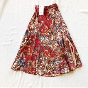 Zara Printed Midi Skirt